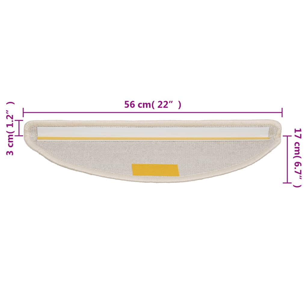 Trapmatten 10 st 56x17x3 cm Wit Halfrond – afbeelding 8