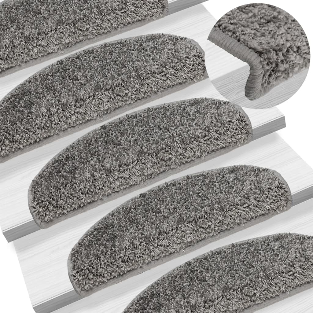 Trapmatten 10 st 65x21x4 cm Grijs Halfrond Groot