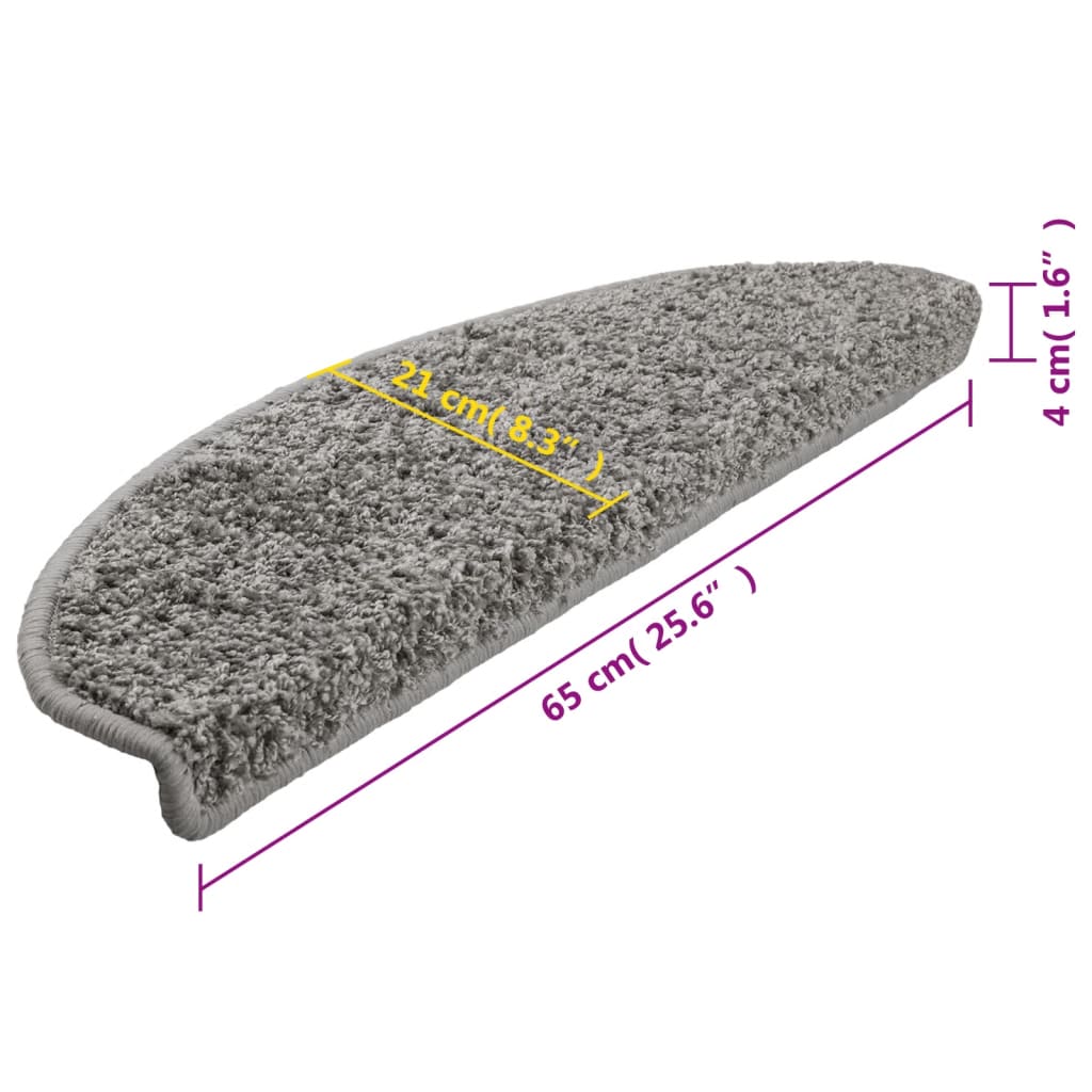 Trapmatten 10 st 65x21x4 cm Grijs Halfrond Groot – afbeelding 9
