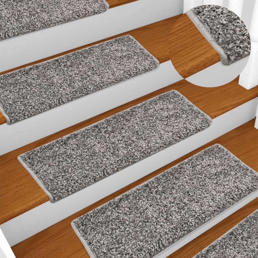 Trapmatten 10 st 65x21x4 cm Grijs Rechthoekige Rand