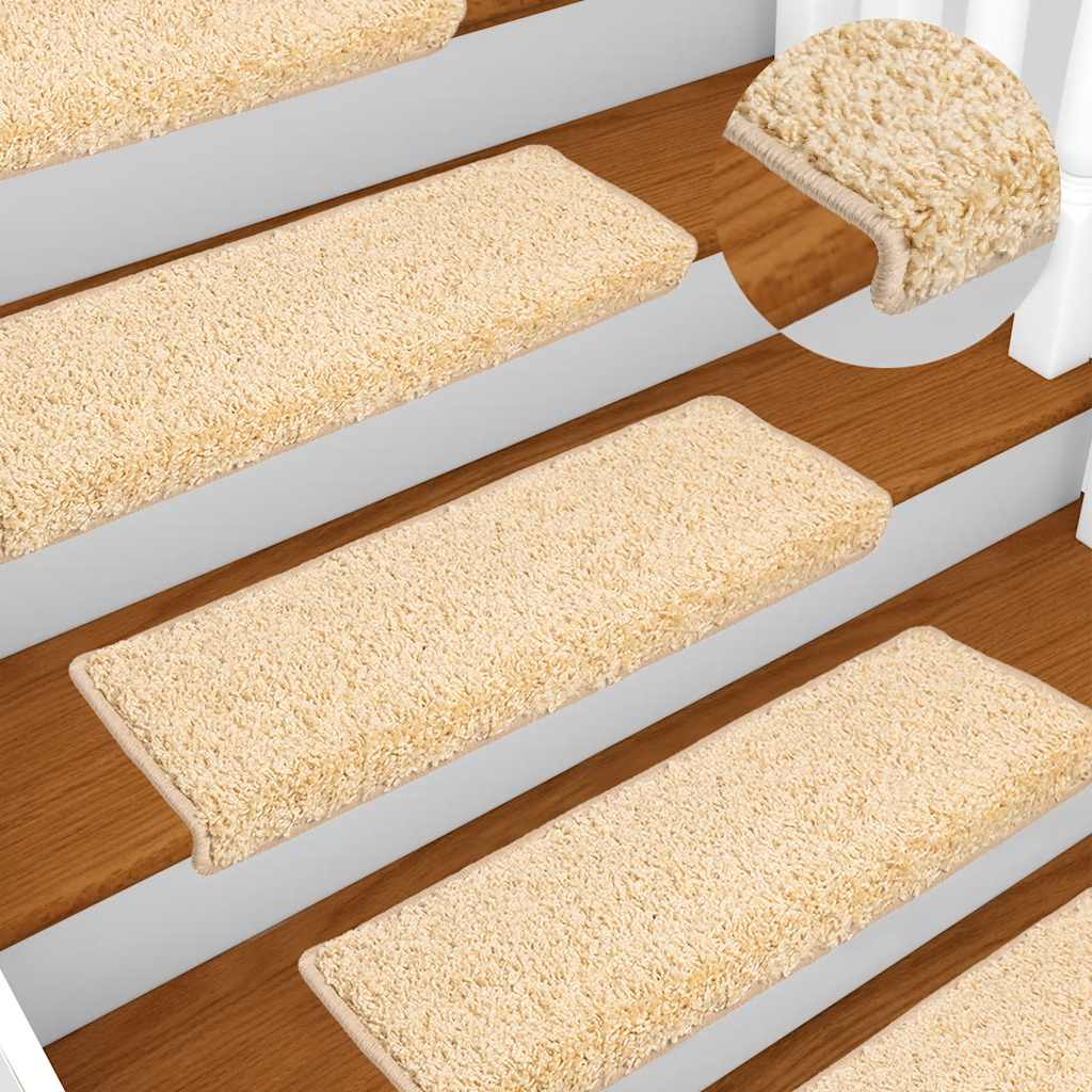 Trapmatten 10 st 65x21x4 cm crème met rechthoekige rand