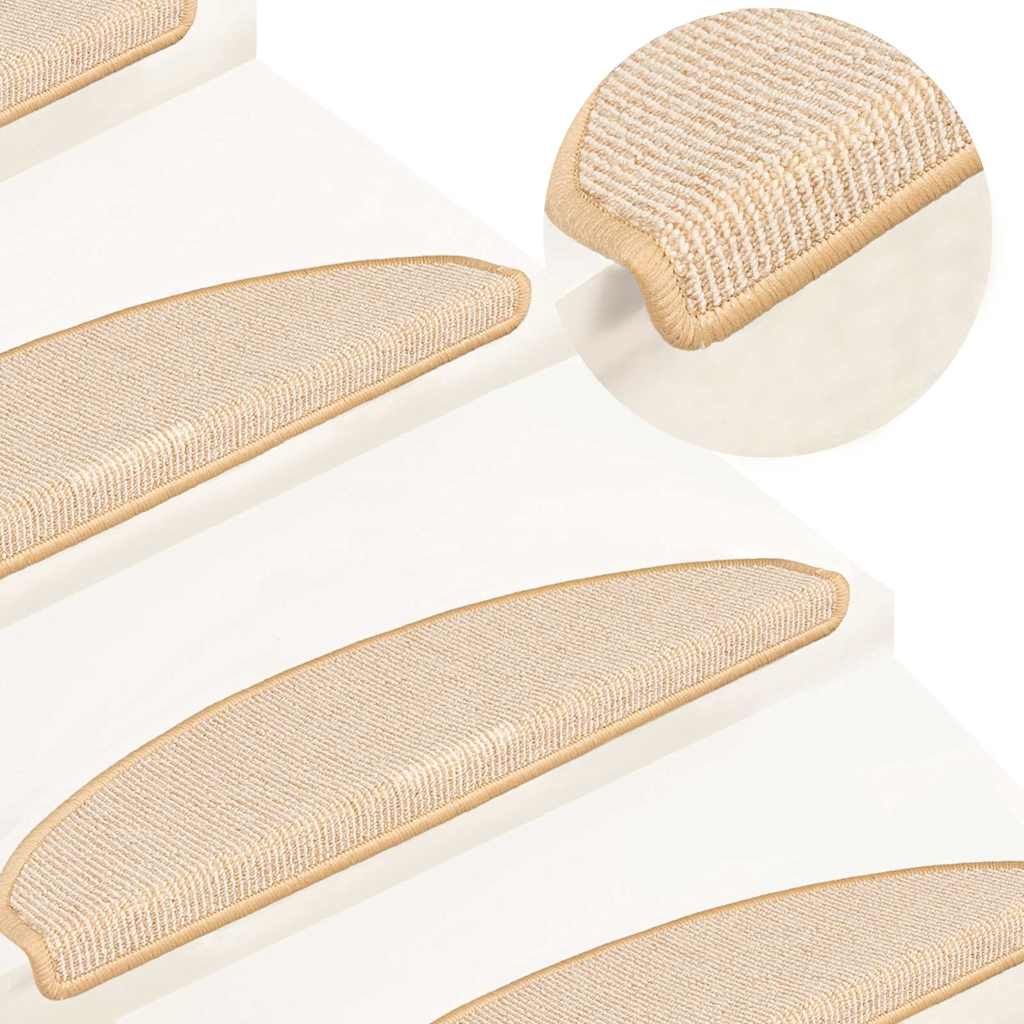 Trapmatten 15 st 65x21x4 cm Crème Halfrond Groot