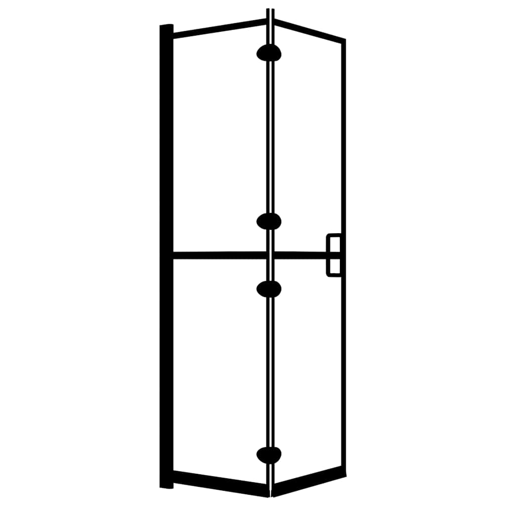 Douchewand inklapbaar 100x140 cm ESG zwart – afbeelding 2