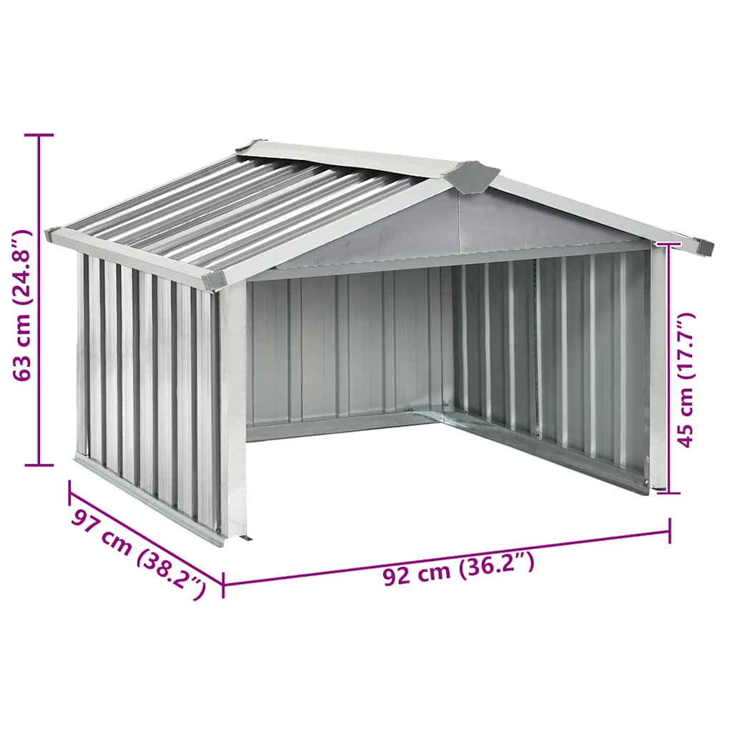 Overkapping voor robotmaaier 92x97x63 cm staal grijs – afbeelding 9