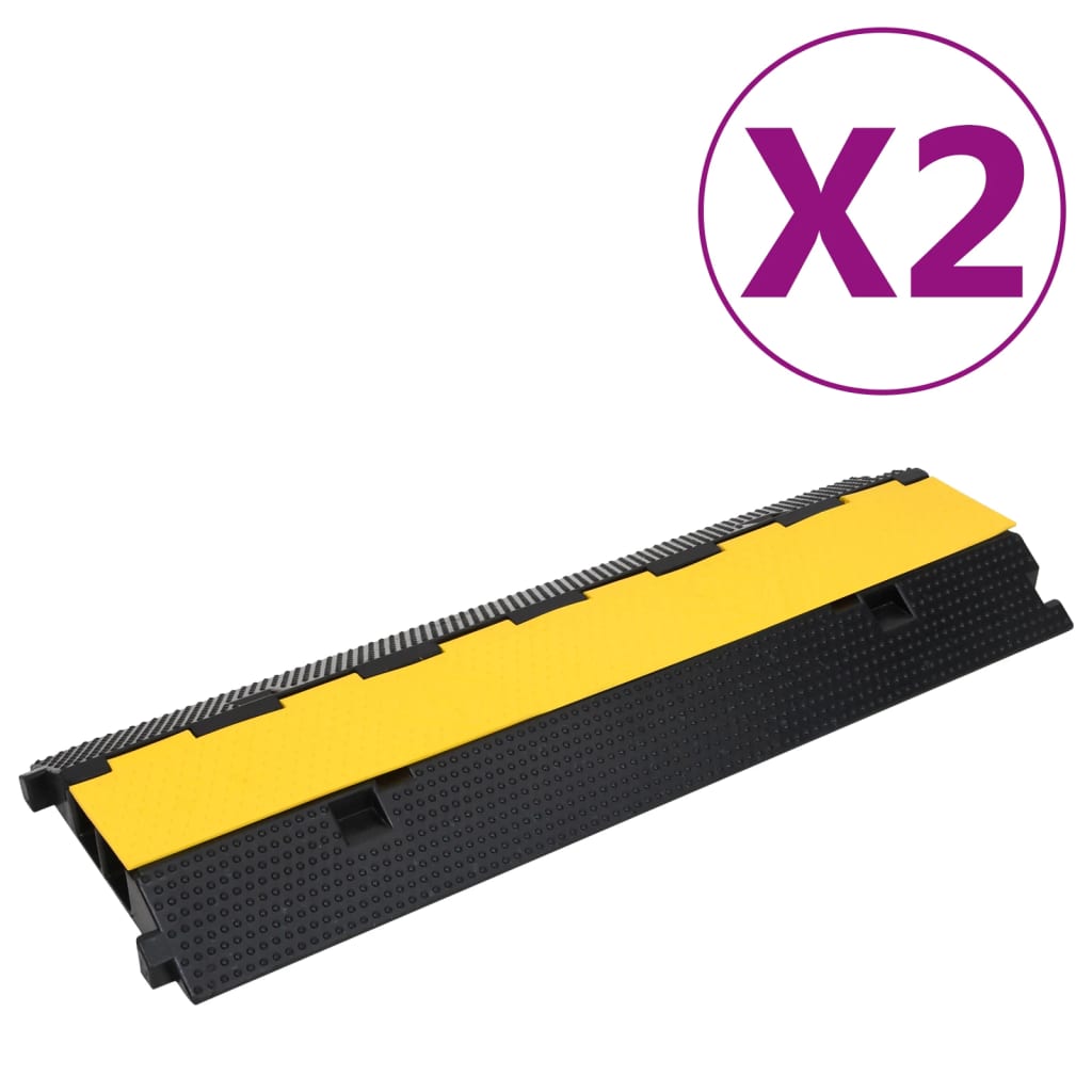 Kabelbeschermers drempel met 2 tunnels 2 st 100 cm rubber – afbeelding 1