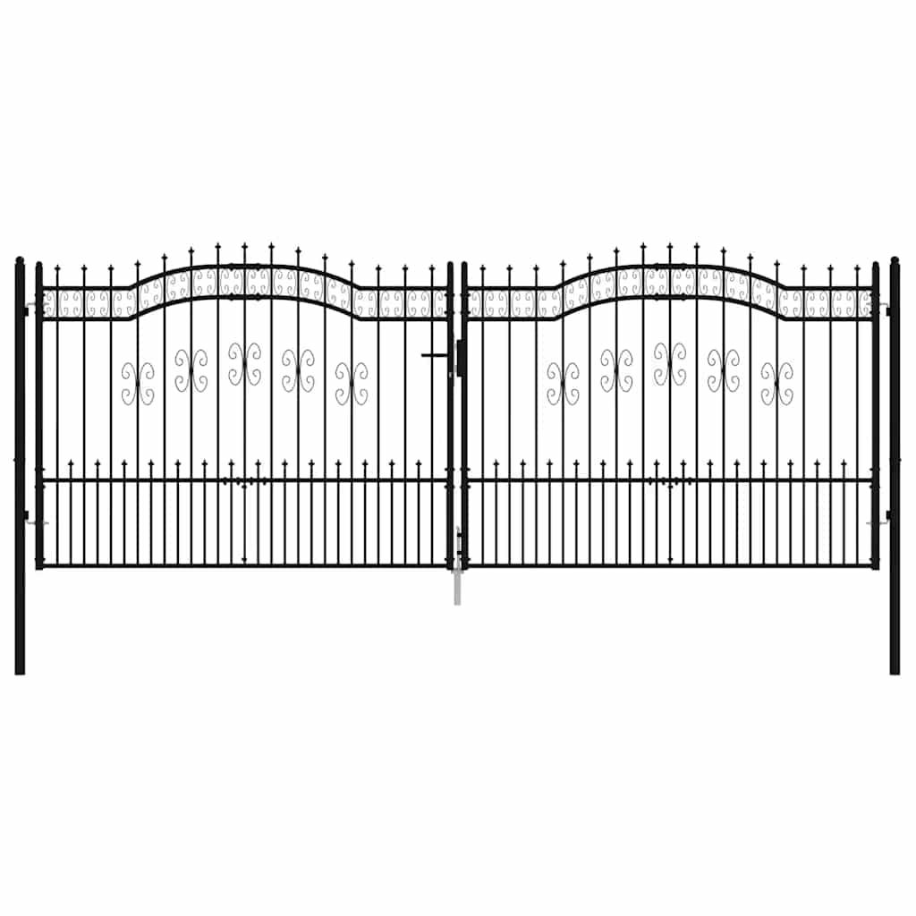 Hekpoort KAMPEN met speerpunt zwart 394,5 x 150 cm staal – afbeelding 3