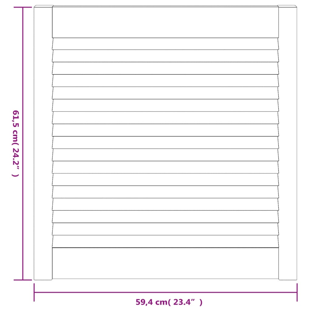 Kastdeur met lamellen 61,5x59,4 cm massief grenenhout – afbeelding 6