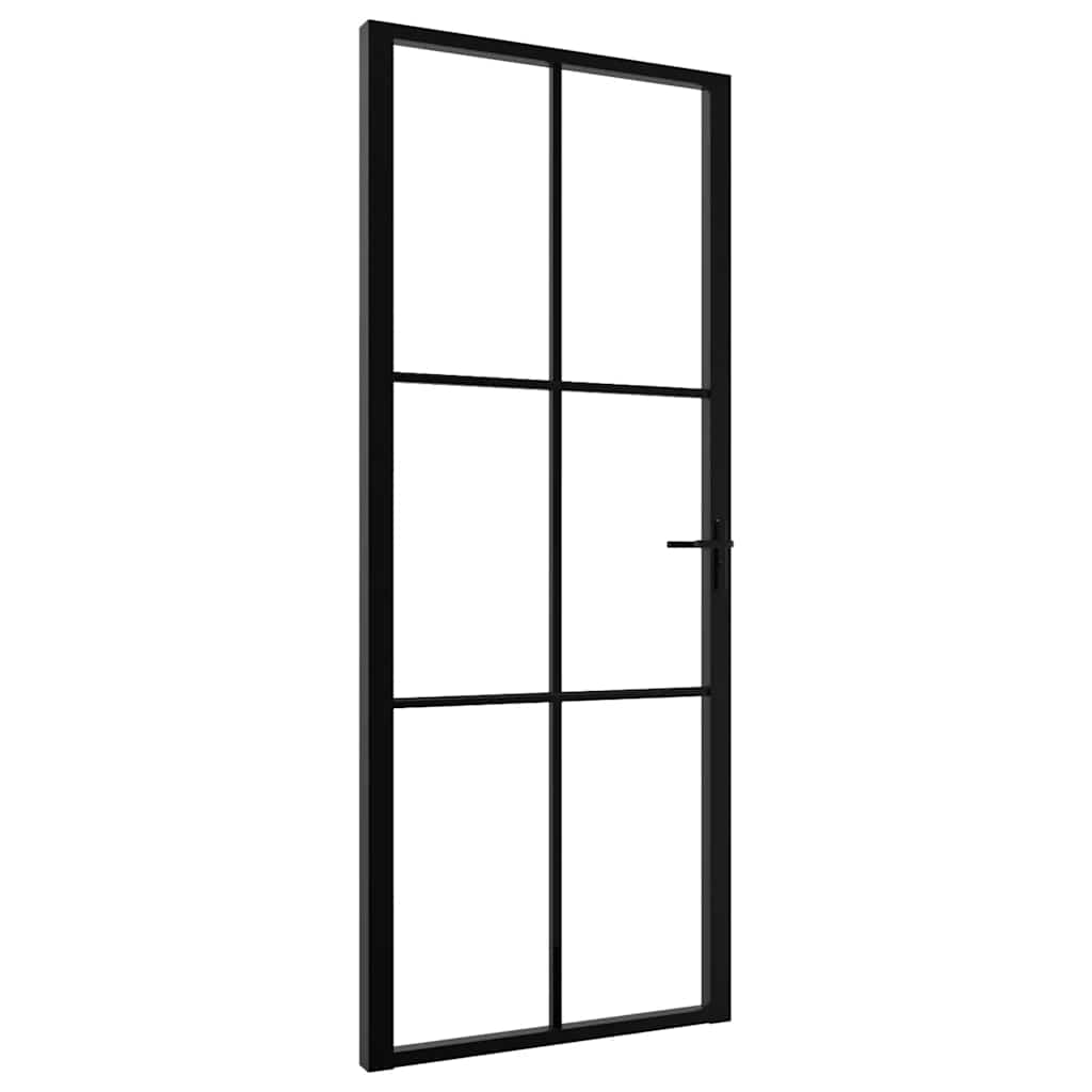 Binnendeur 83x201,5 cm ESG-glas en aluminium zwart – afbeelding 2