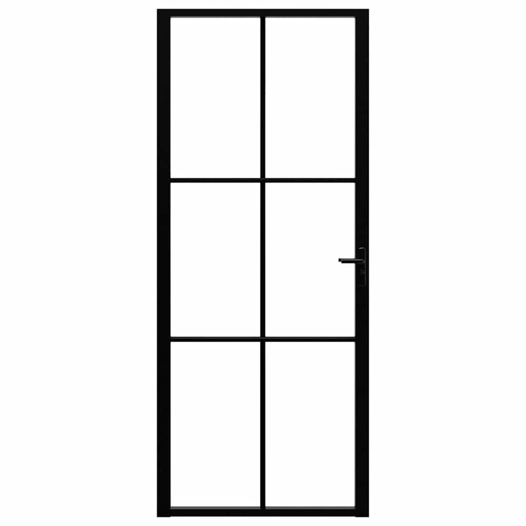 Binnendeur 83x201,5 cm ESG-glas en aluminium zwart – afbeelding 3