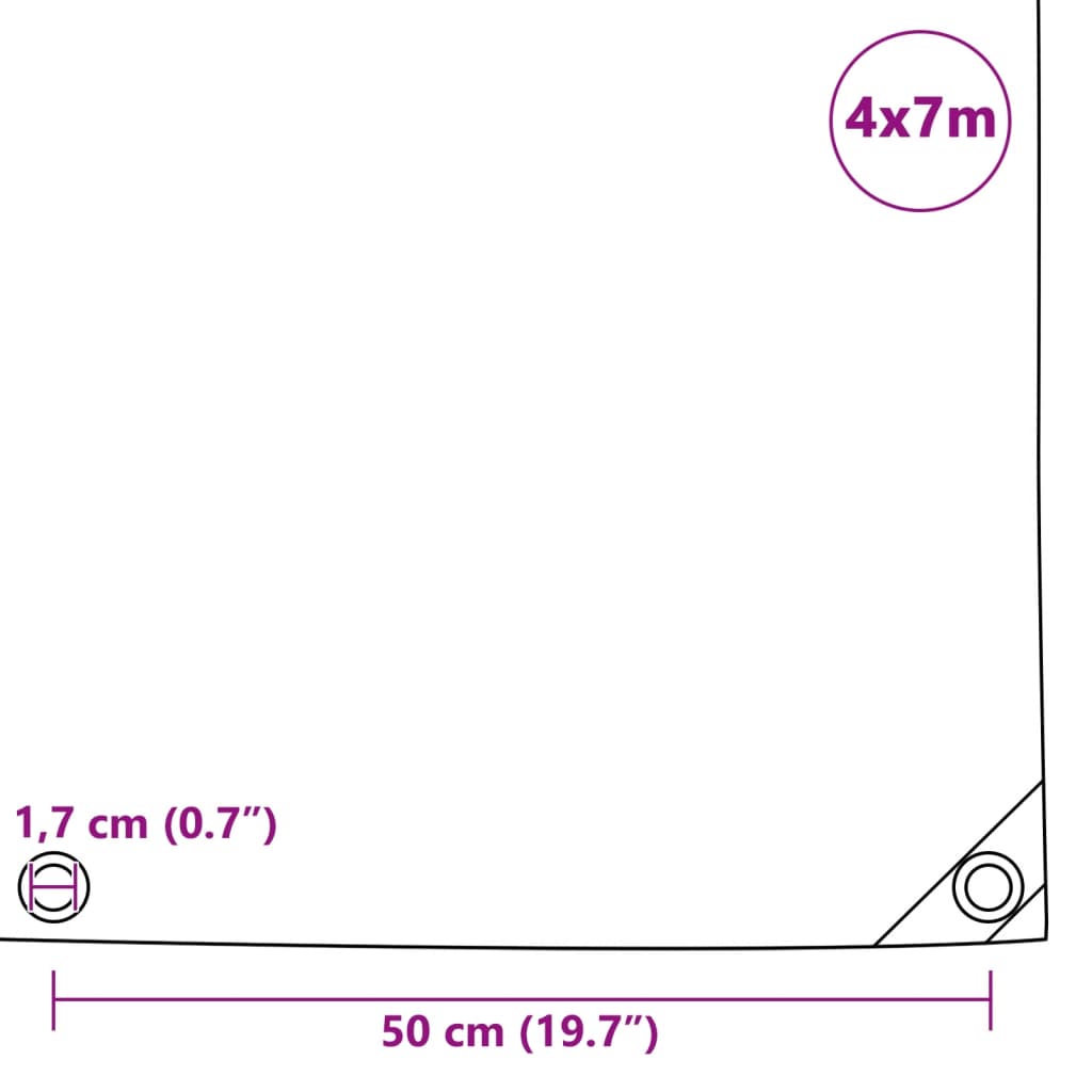 Zeildoek 650 g/m² 4x7 m Zwart – afbeelding 6