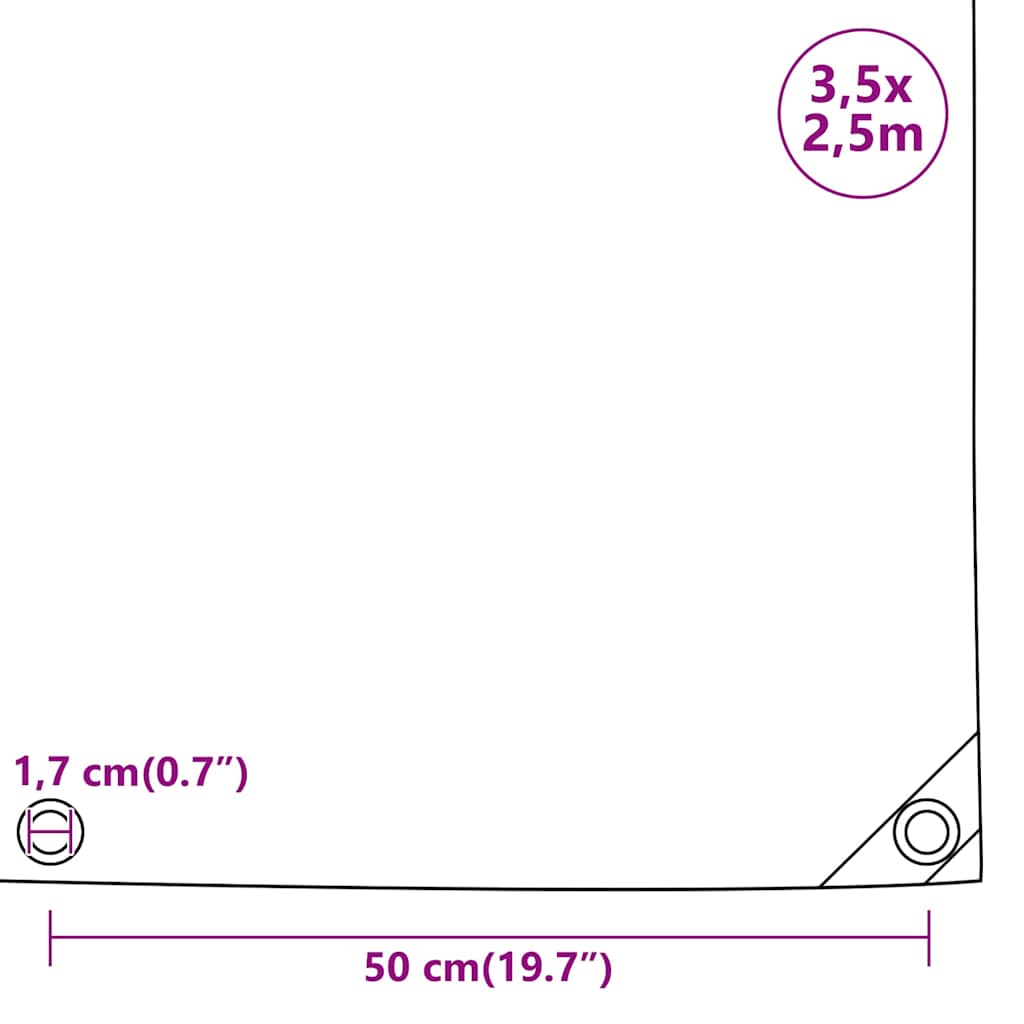 Dekzeil 650 g/m² 3,5x2,55 m zwart – afbeelding 6