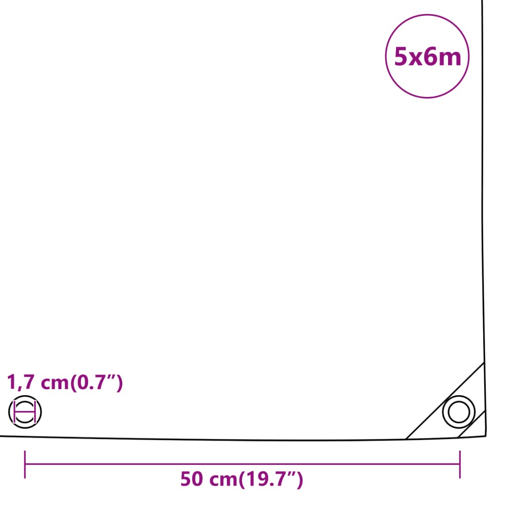 Zeildoek 650 g/m² 5x6 m Zwart – afbeelding 6