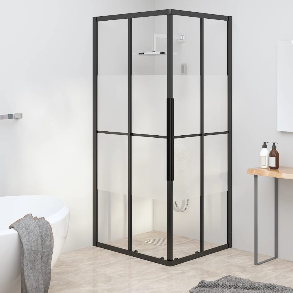 Douchecabine 90x70x180 cm halfmat ESG zwart