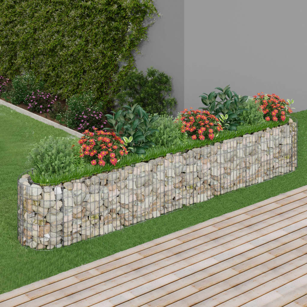 Gabion plantenbak verhoogd 330x50x50 cm gegalvaniseerd ijzer