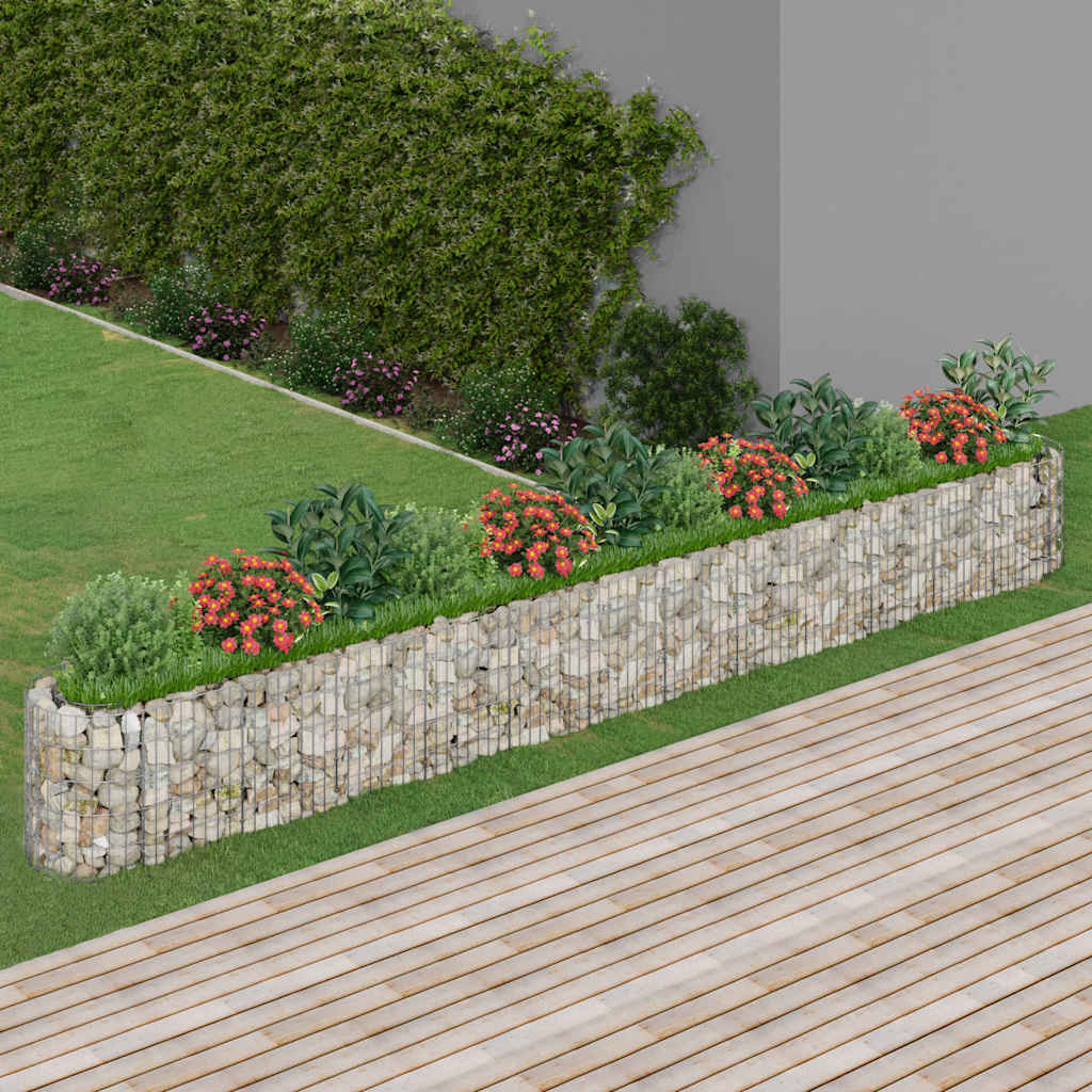 Gabion plantenbak verhoogd 470x50x50 cm gegalvaniseerd ijzer