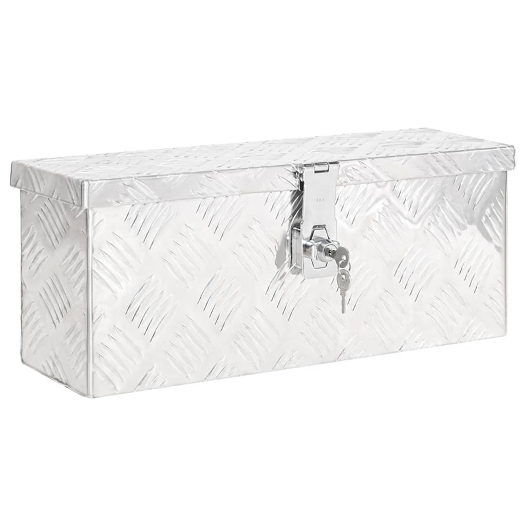 Opbergbox 50x15x20,5 cm aluminium zilverkleurig – afbeelding 1