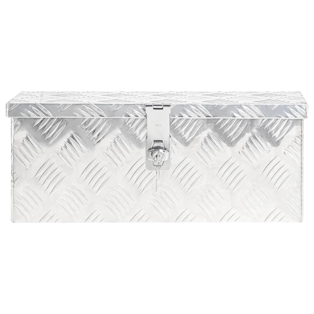 Opbergbox 50x15x20,5 cm aluminium zilverkleurig – afbeelding 2