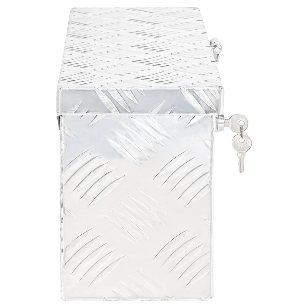 Opbergbox 50x15x20,5 cm aluminium zilverkleurig – afbeelding 3