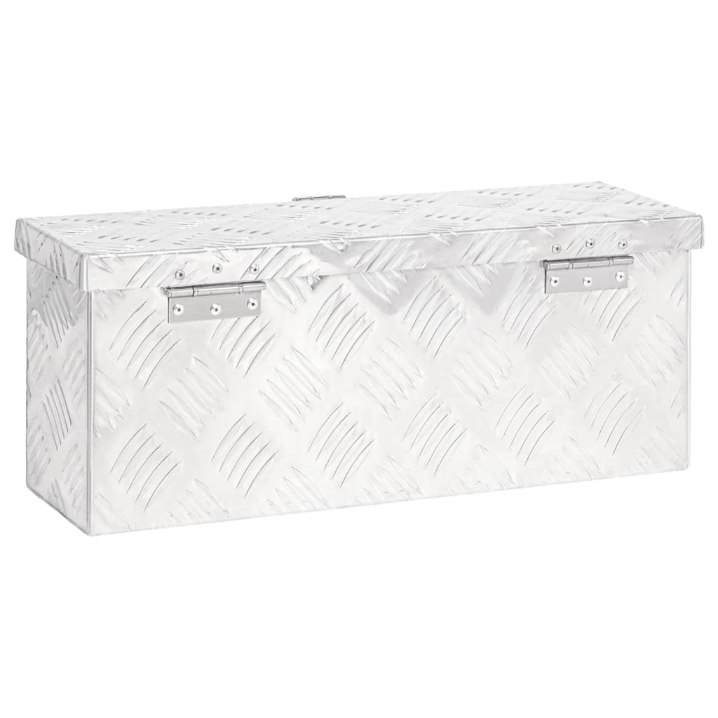 Opbergbox 50x15x20,5 cm aluminium zilverkleurig – afbeelding 4