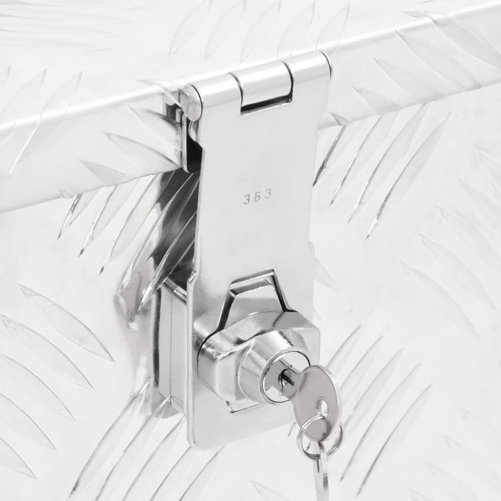 Opbergbox 50x15x20,5 cm aluminium zilverkleurig – afbeelding 6