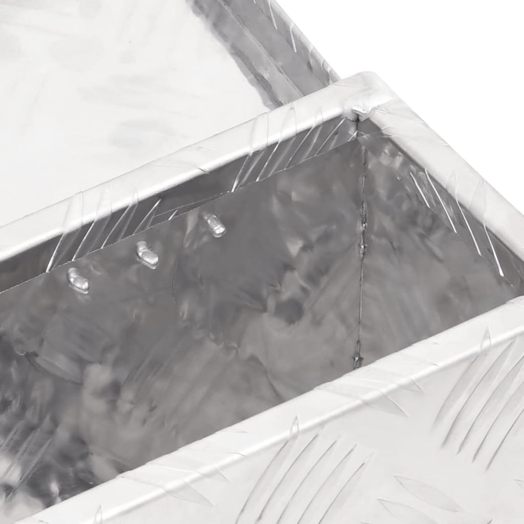 Opbergbox 50x15x20,5 cm aluminium zilverkleurig – afbeelding 7