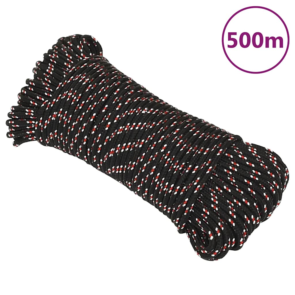 Boot touw 3 mm 500 m polypropyleen zwart