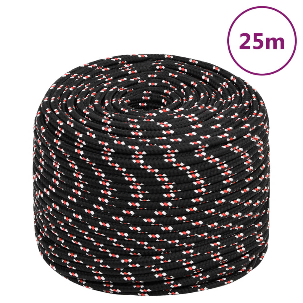 Boot touw 8 mm 25 m polypropyleen zwart