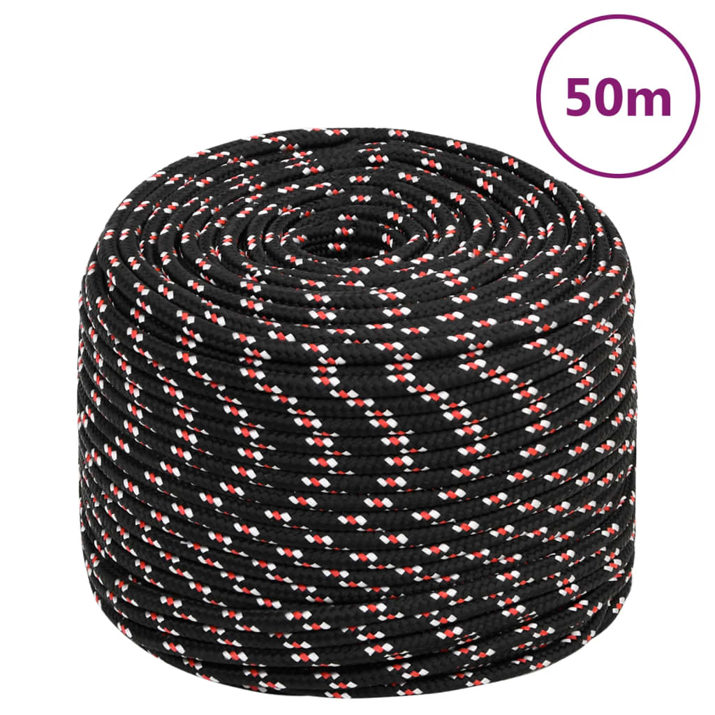 Boot touw 8 mm 50 m polypropyleen zwart
