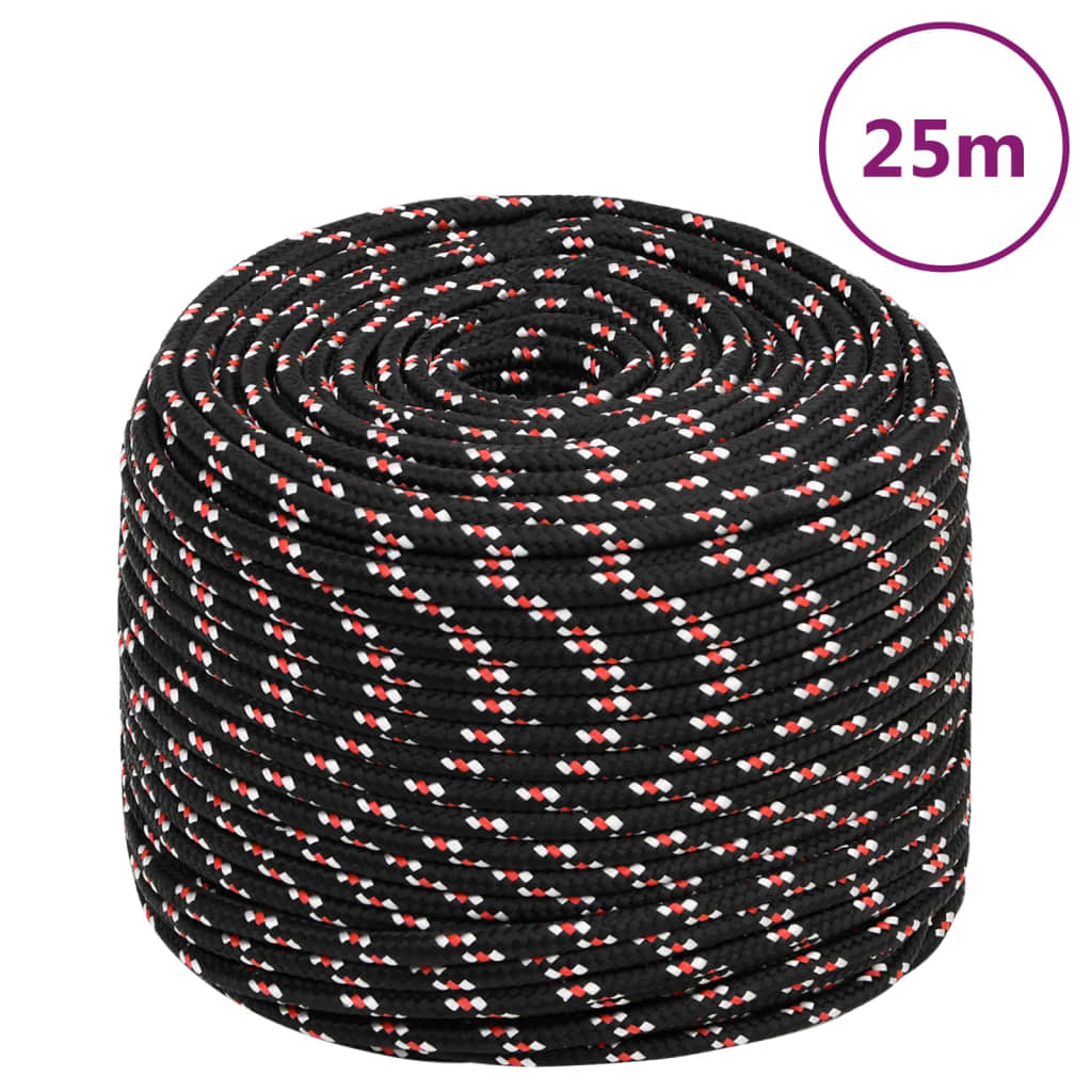 Boot touw 10 mm 25 m polypropyleen zwart