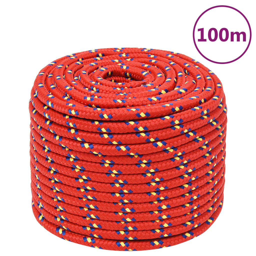 Boottouw 12 mm 100 m polypropyleen rood