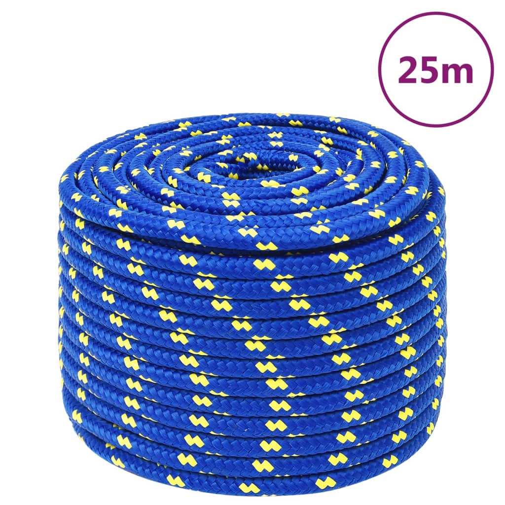 Boottouw 12 mm 25 m polypropeen blauw