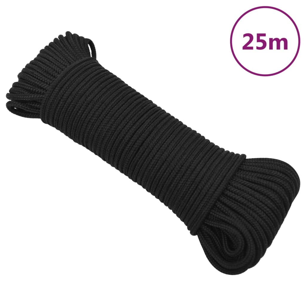 Boottouw 5 mm 25 m polypropeen zwart