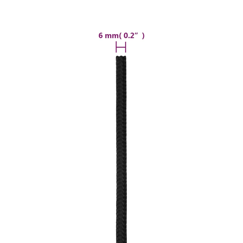 Boottouw 6 mm 250 m polypropeen zwart – afbeelding 6