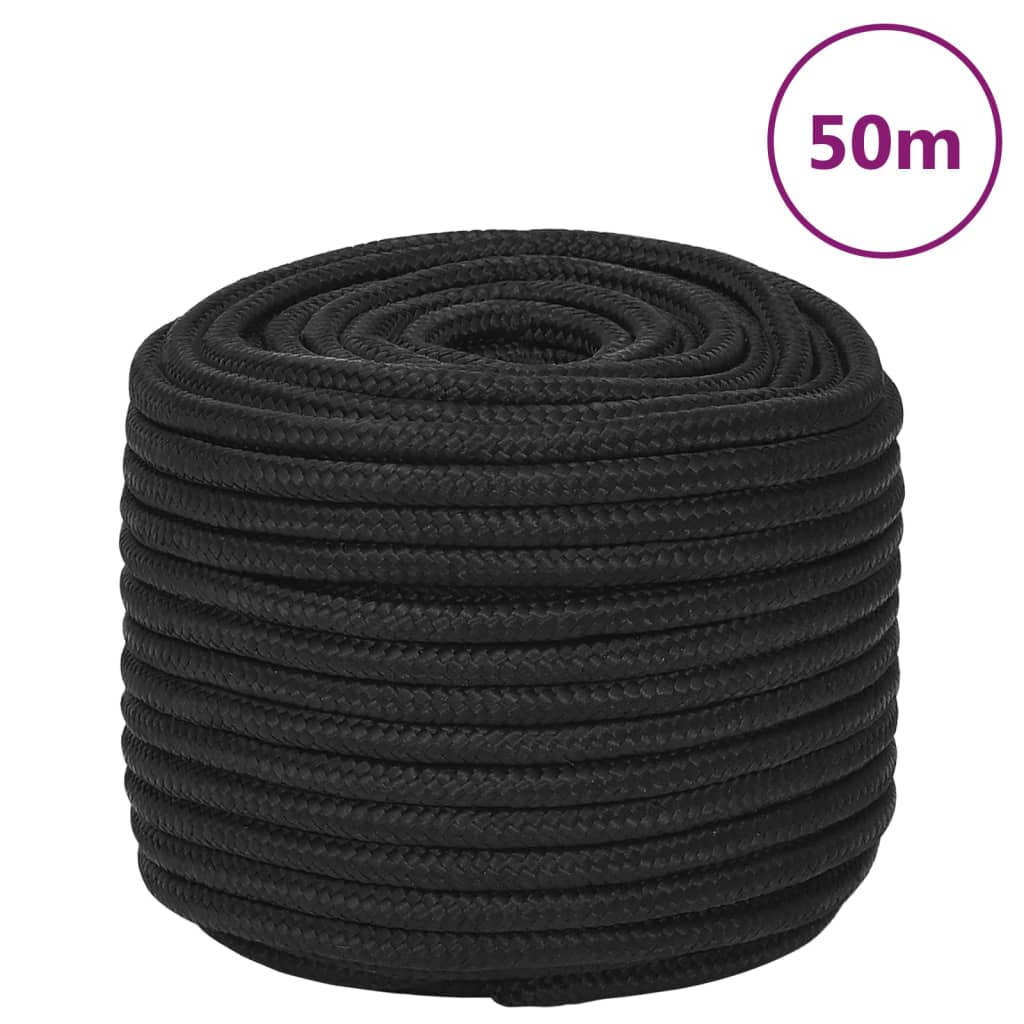 Boottouw 14 mm 50 m polypropeen zwart