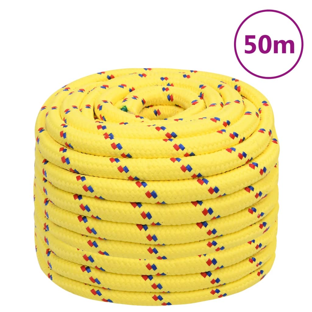 Boottouw 20 mm 50 m polypropyleen geel