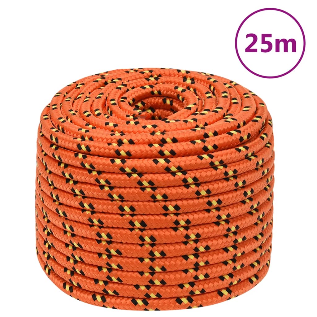 Boottouw 12 mm 25 m polypropyleen oranje