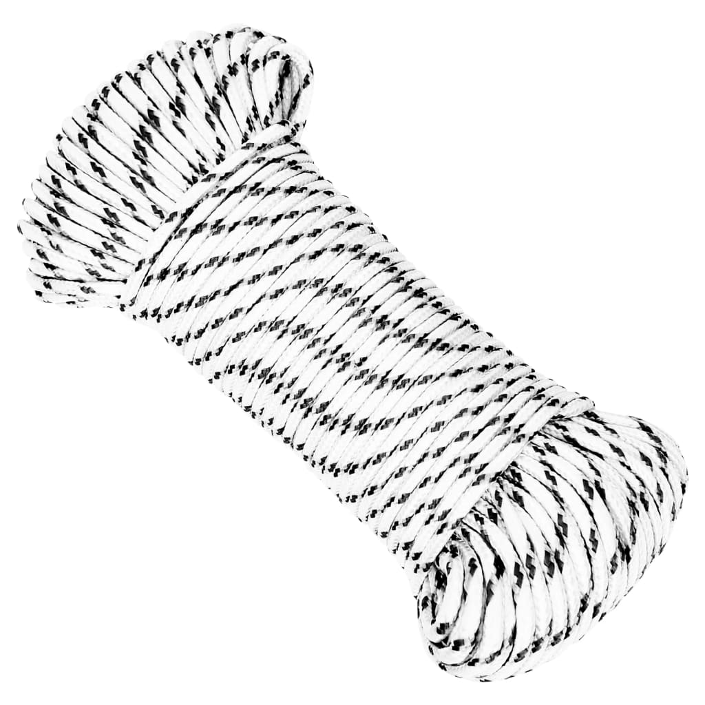 Boottouw gevlochten 3 mm x 250 m polyester wit