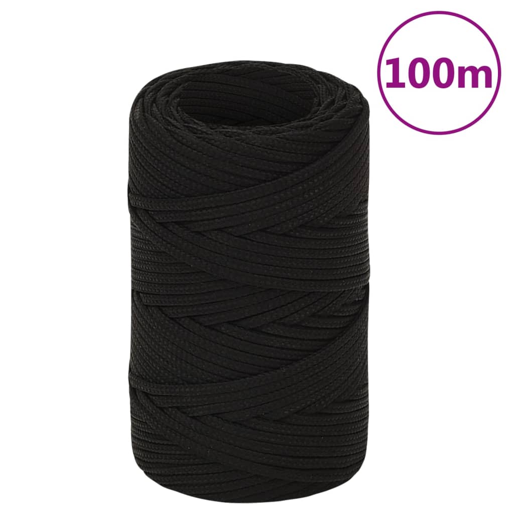 Werktouw 2 mm 100 m polyester zwart