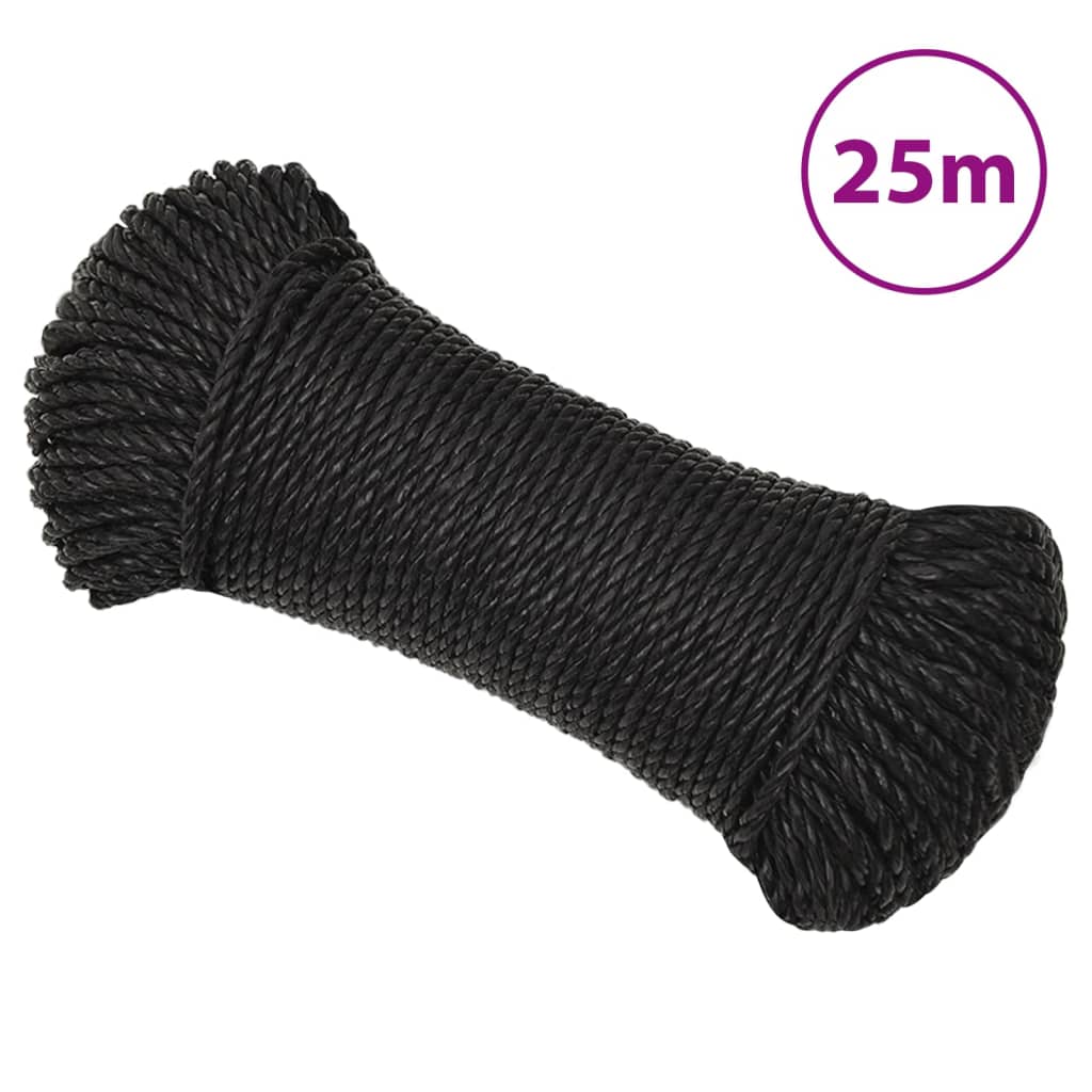 Werktouw 6 mm 25 m polypropeen zwart