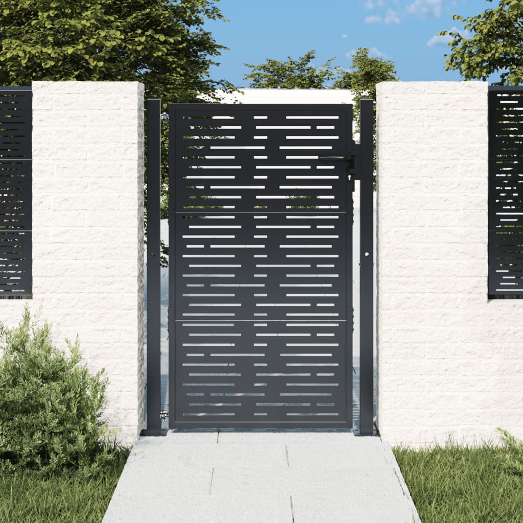 Poort 100x125 cm met vierkant staal antracietkleurig