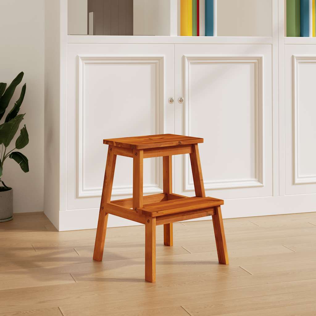 Kruk 2-staps 40x38x50 cm massief acaciahout – afbeelding 1