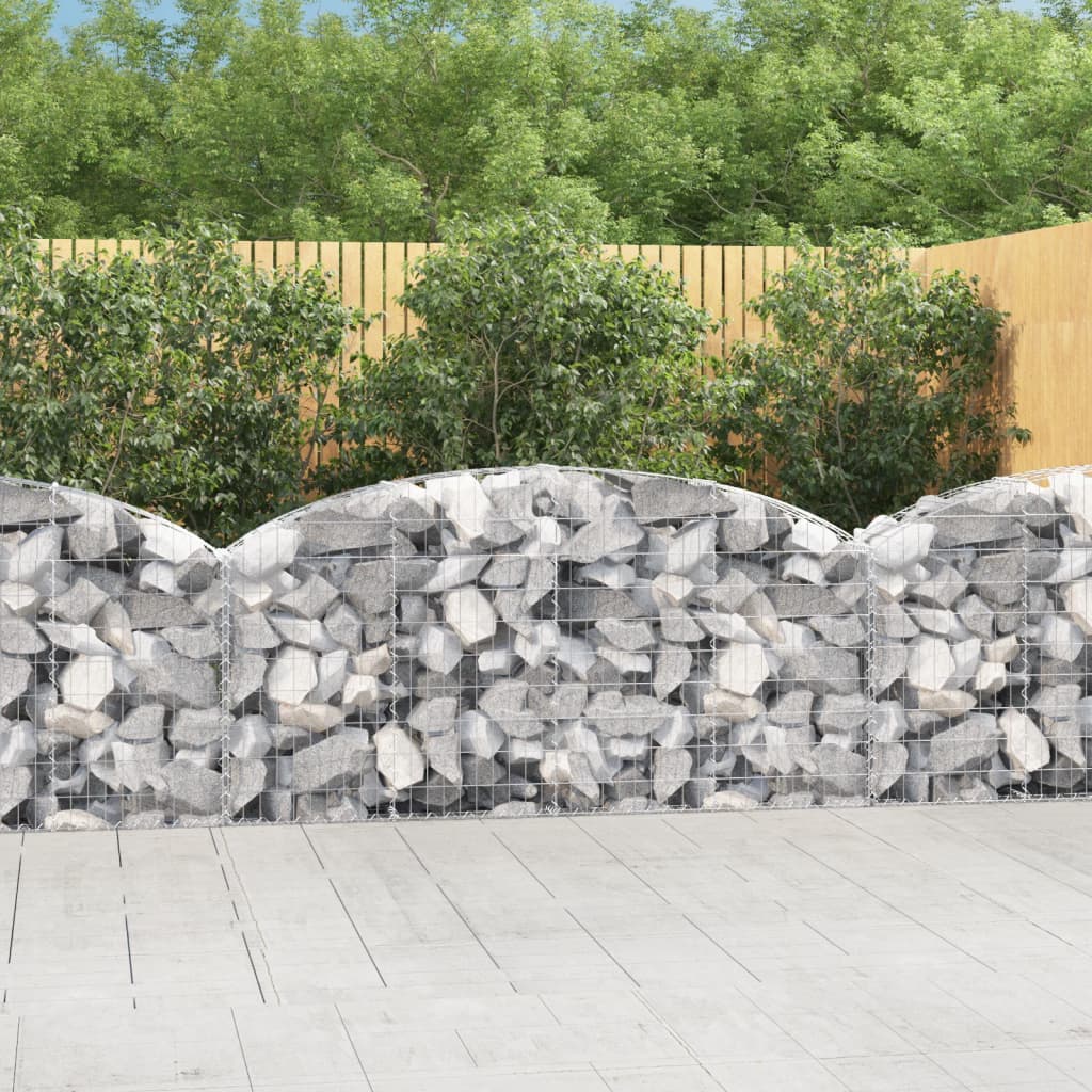Schanskorf gewelfd 200x30x80/100 cm gegalvaniseerd ijzer – afbeelding 1