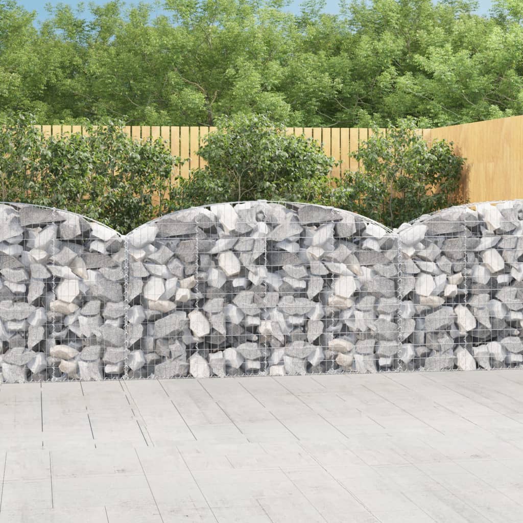 Schanskorf gewelfd 200x30x100/120 cm gegalvaniseerd ijzer – afbeelding 1