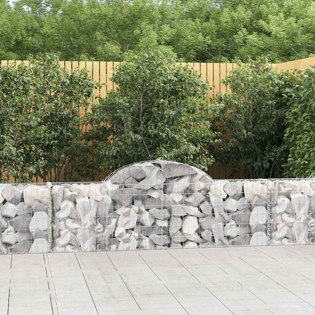 Schanskorf gewelfd 200x30x60/80 cm gegalvaniseerd ijzer – afbeelding 1