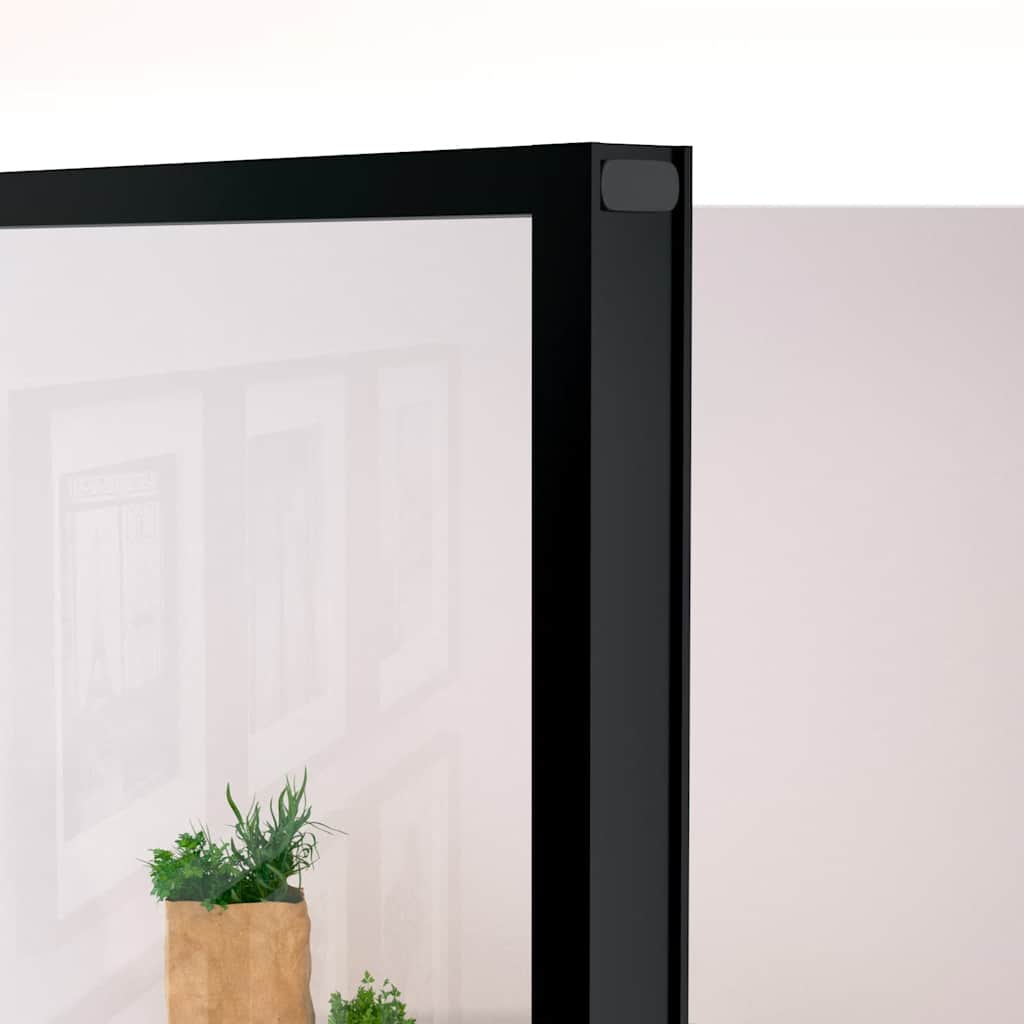 Binnendeur 83x201,5 cm gehard glas en aluminium smal zwart – afbeelding 5