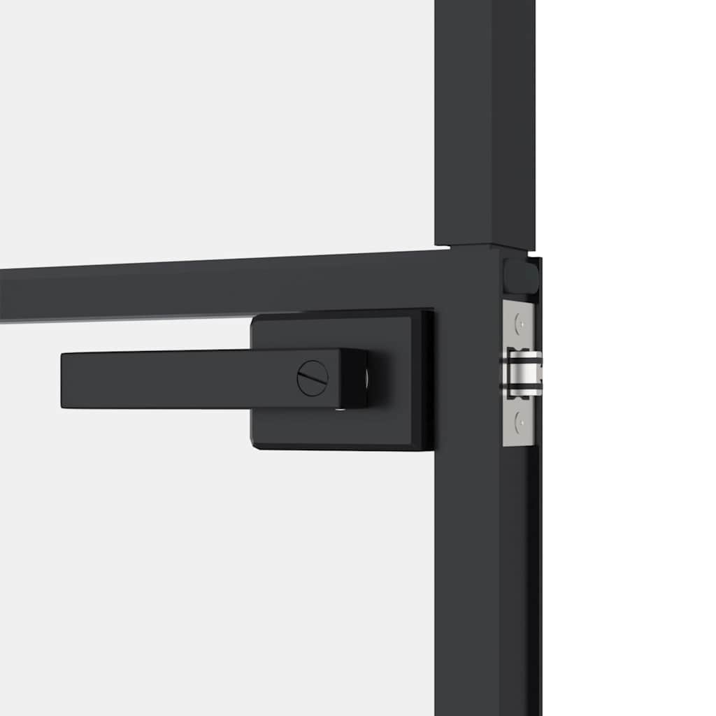 Binnendeur 83x201,5 cm gehard glas en aluminium smal zwart – afbeelding 7