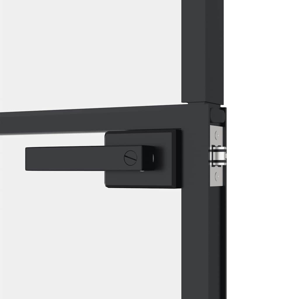 Binnendeur 102x201,5 cm gehard glas en aluminium smal zwart – afbeelding 7