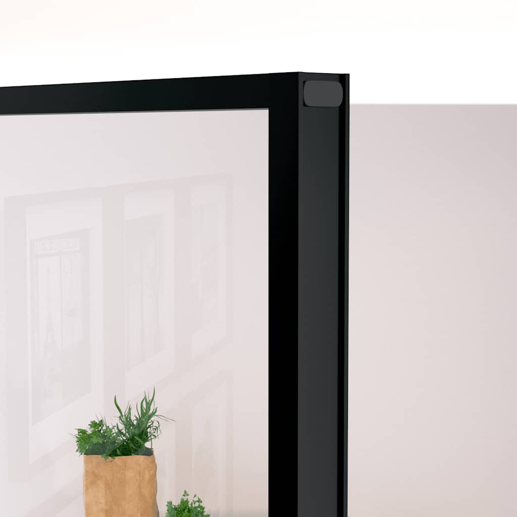 Binnendeur 83x201,5 cm gehard glas en aluminium smal zwart – afbeelding 5