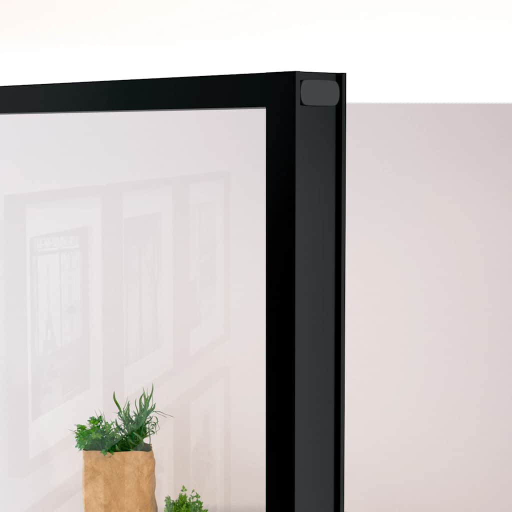 Binnendeur 93x201,5 cm gehard glas en aluminium smal zwart – afbeelding 5