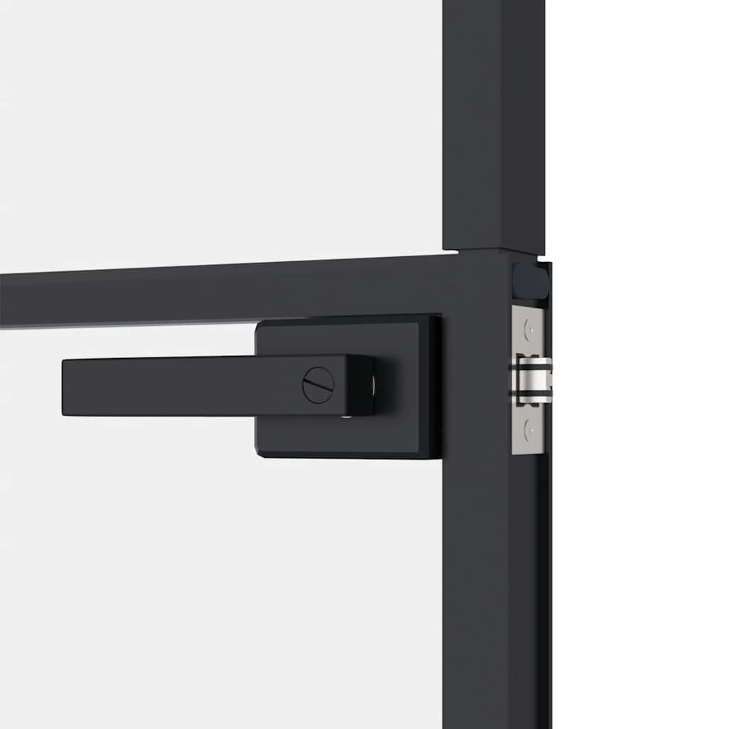 Binnendeur 93x201,5 cm gehard glas en aluminium smal zwart – afbeelding 7